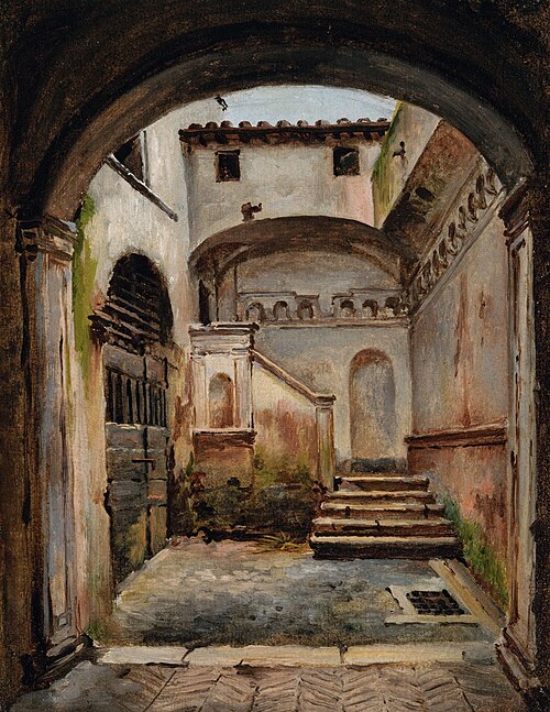 Une cour en Italie, 1820, François Marius Granet