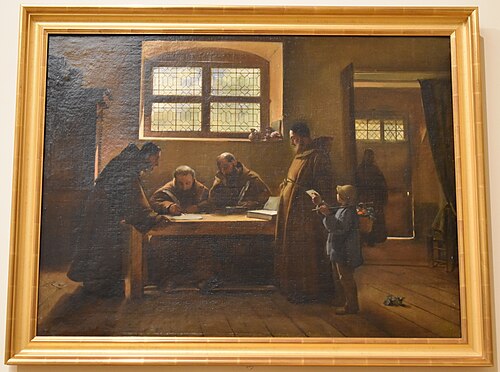 Capucins rédigeant un écrit, 1848, François Marius Granet