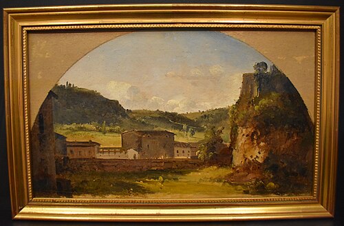 Fabrique à la porte du peuple et Mont Mario, 1900, François Marius Granet