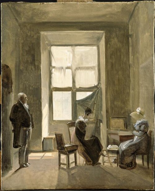 Léontine peignant dans l'atelier de Granet, , François Marius Granet
