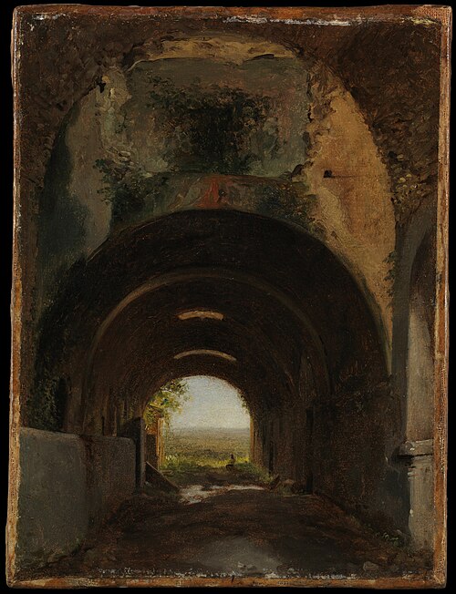 View in the Stables of the Villa of Maecenas, Tivoli, 1805, François Marius Granet