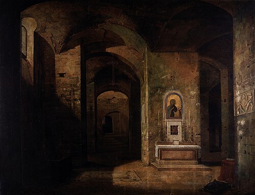 La Crypte de la basilique San Martino ai Monti à Rome, 1835, François Marius Granet