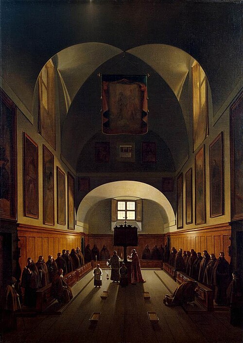 Interior of the Choir in the Capuchin Church on Piazza Barberini in Rome, 1818, François Marius Granet