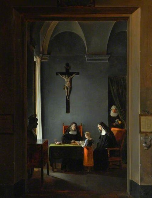 Reading lesson in a convent, 1810, François Marius Granet