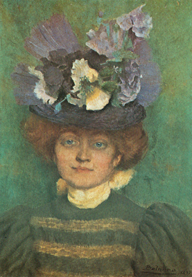 Retrato de mulher com chapéu de flores (Paris), 1897, Belmiro de Almeida