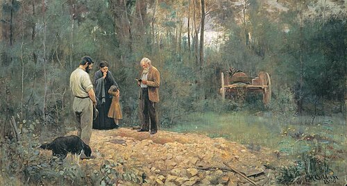 A bush burial, 1890, Frederick McCubbin