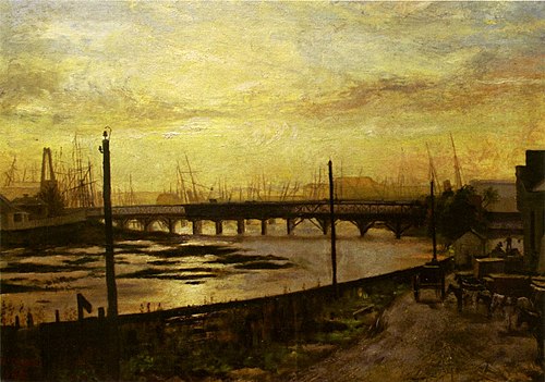 Falls Bridge, Melbourne, 1882, Frederick McCubbin