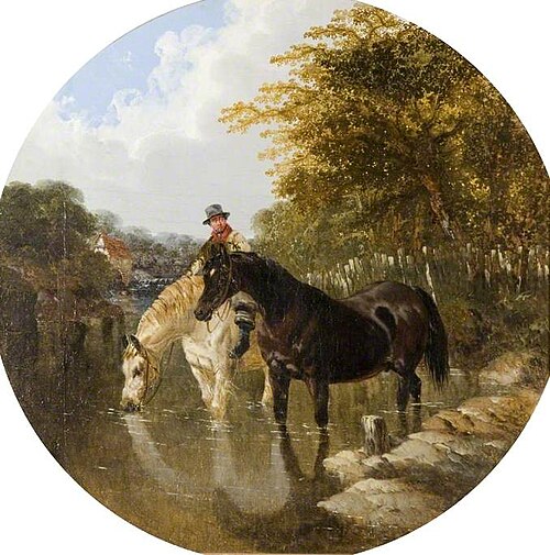 Watering Horses, 1850, John Frederick Herring junior