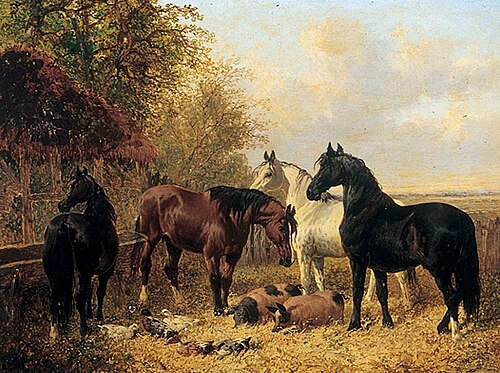Horses and Pigs, , John Frederick Herring junior