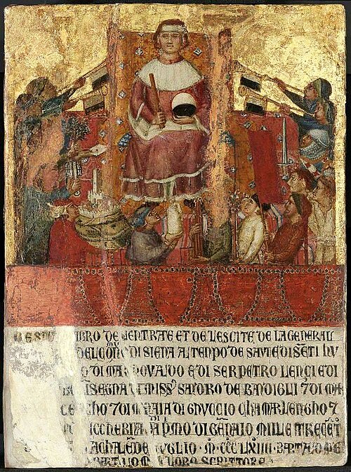 Biccherna Cover: The Tribute Offering, 1364, Lippo Vanni