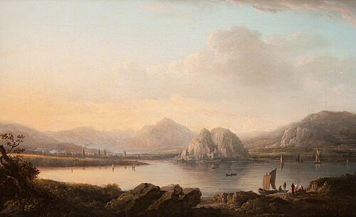 Dumbarton Castle and Town with Ben Lomond, 1816, Alexander Nasmyth
