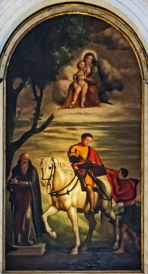 Saint Martin and the beggar, 1516, Giovanni Francesco Caroto