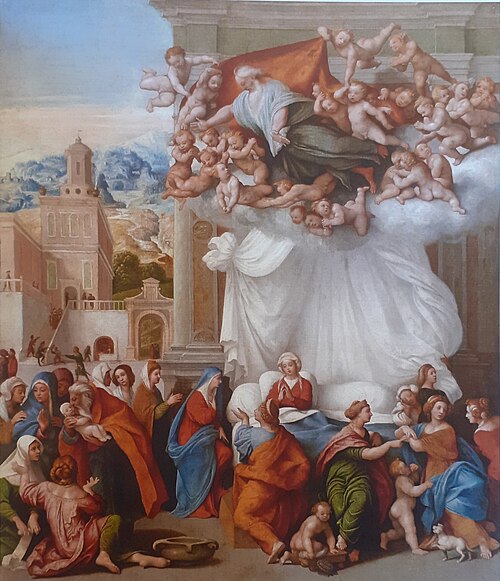Natività di Maria, 1530, Giovanni Francesco Caroto