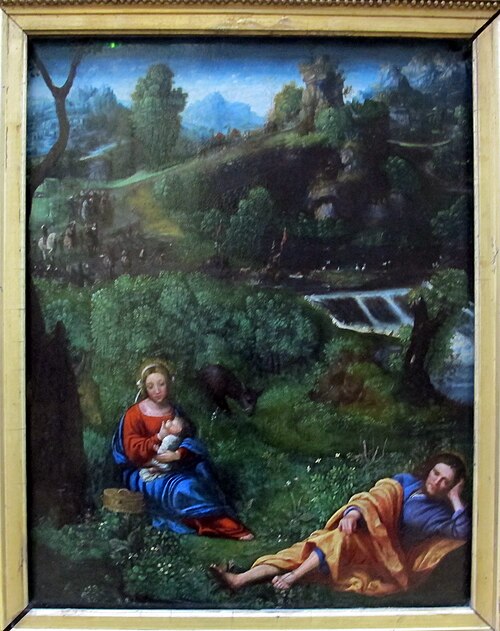 Le Repos pendant la Fuite en Égypte, 1550, Giovanni Francesco Caroto