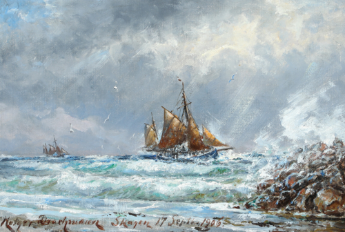 September storm ved Skagen Sønderstrand, 1906, Holger Drachmann