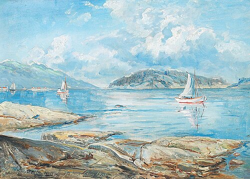 A view of the Oslofjord., 1900, Holger Drachmann