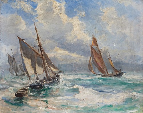 Bateaux de pêche par temps orageux, 1895, Holger Drachmann
