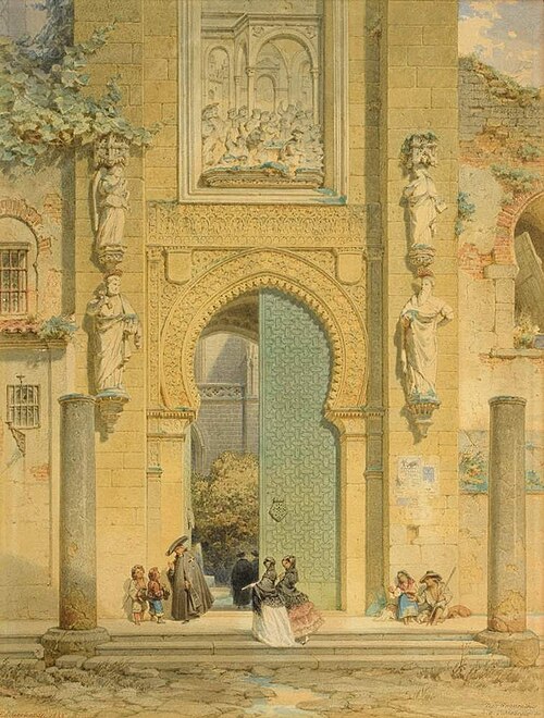 The Gate of Grace at the Cathedral in Seville, 1866, Eduard Gerhardt