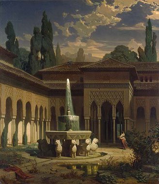 Der Löwenhof der Alhambra, 1860, Eduard Gerhardt