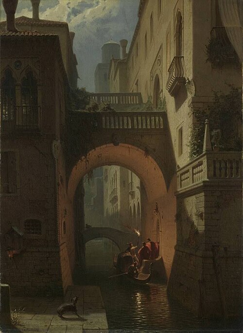 Der Palazzo Vendramin in Venedig bei Nacht, 1863, Eduard Gerhardt