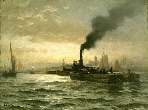 New York Harbor, 1880, Edward Moran