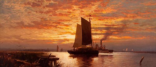 Day's End, New York Harbor, 1875, Edward Moran