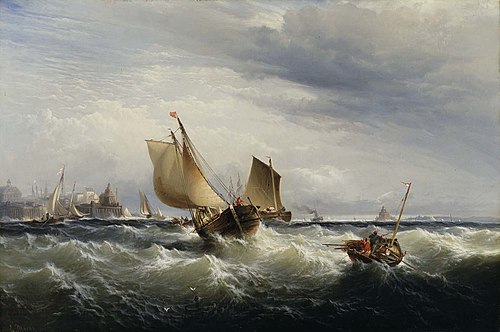 Fishing Boats Beating up to Windward, 1858, Edward Moran
