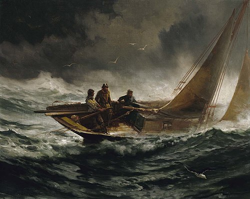 Riding out a Gale, 1889, Edward Moran