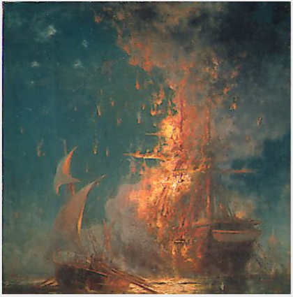 The Burning of the 'Philadelphia', , Edward Moran