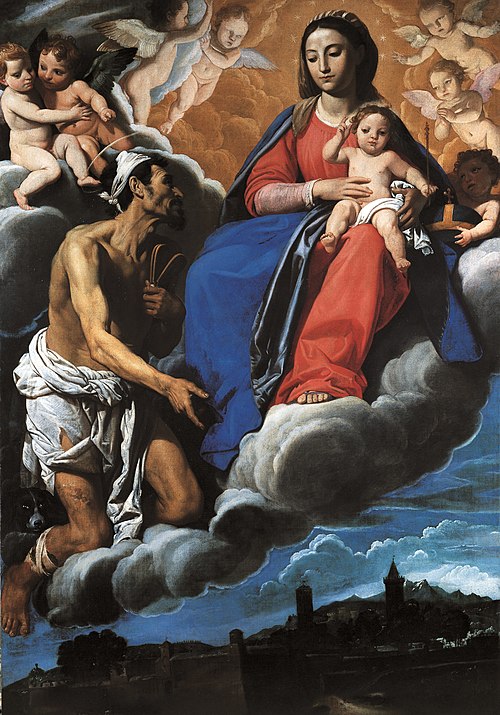Virgin and San Lazzaro interceding the for the city of Sarzana, 1616, Domenico Fiasella
