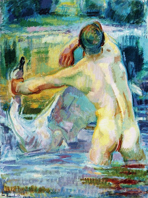 Man and swan, 1918, Magnus Enckell