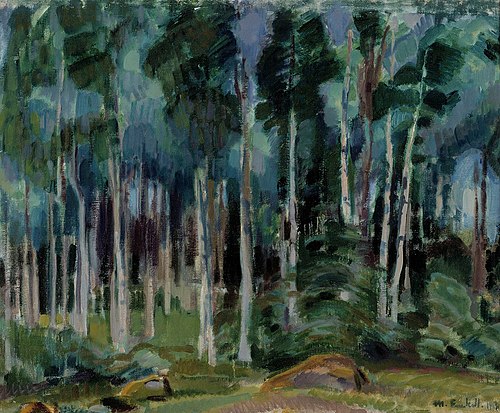 Birches in Vääksy, 1919, Magnus Enckell