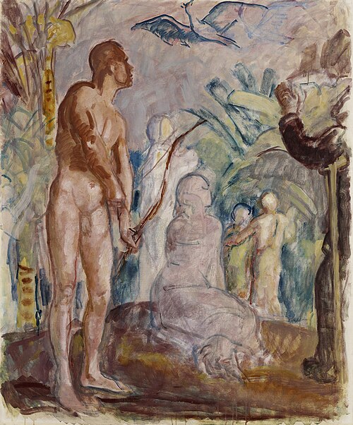 Bird of Paradise, sketch, 1925, Magnus Enckell