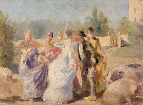 Princess and Swineherd, 1890, Magnus Enckell