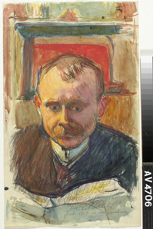 Portrait of Edvard Richter, 1908, Magnus Enckell