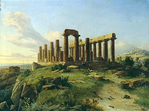 Der Heratempel bei Agrigento in Sizilien, 1834, August Wilhelm Julius Ahlborn