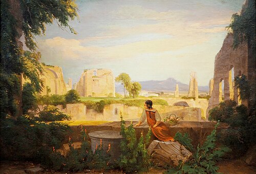 Ruinen der Villa Mills auf dem Palatin in Rom, 1843, August Wilhelm Julius Ahlborn