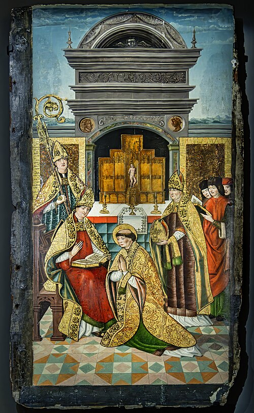Retable de saint Martin - L'ordination de saint Martin, 1500, Maître de Riofrío