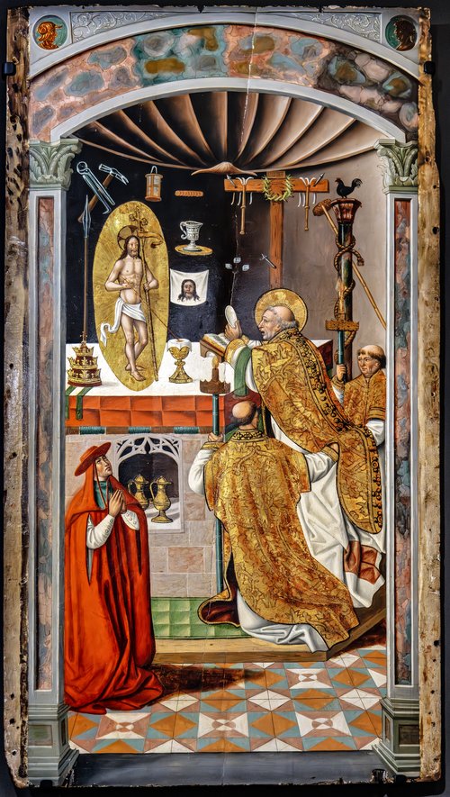 Retable de saint Martin - La Messe de saint Grégoire, 1500, Maître de Riofrío