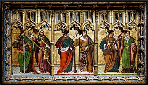 Retable de saint Martin - St Simon, St Thomas, St Jacques le Mineur, St matthieu, St Paul, St Jude, 1500, Maître de Riofrío