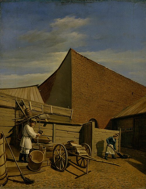 Genre Scene: In the Backyard, 1843, Akim Bagayev (Bagoyev)