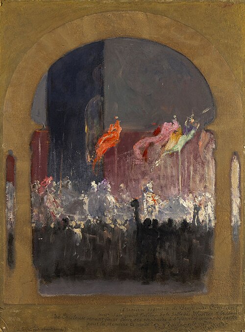 Le comte de Toulouse fait bénir ses étendards à Saint-Sernin, 1850, Jean-Joseph Benjamin-Constant