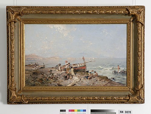 Gezicht op de Golf van Napels, 1881, Franz Richard Unterberger