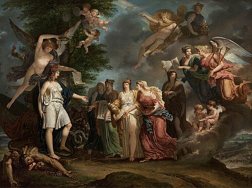 La France triomphante encourageant les Sciences et les Arts au milieu de la guerre, 1794, Charles Meynier