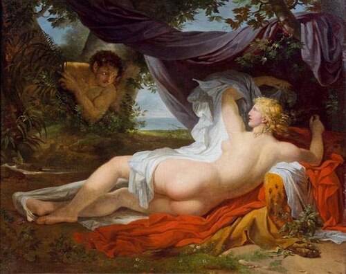 Une Bacchante éveillée par un jeune faune, 1795, Charles Meynier