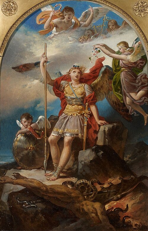 Saint Michel terrassant le démon, 1828, Charles Meynier