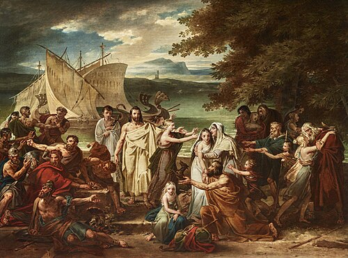 Le Philosophe Bias rachetant les esclaves, 1832, Charles Meynier