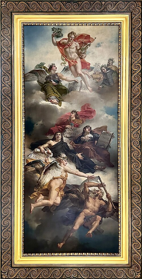 Le Triomphe de la peinture française : apothéose de Poussin, de Le Sueur et de Le Brun, 1820, Charles Meynier