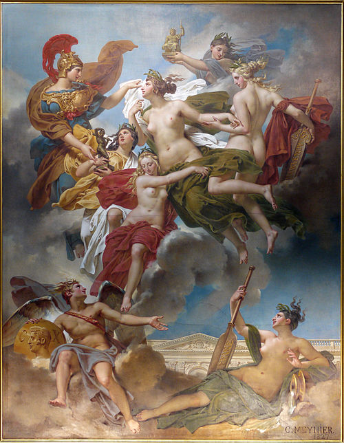 Les Nymphes de Parthénope conduites par la déesse des Beaux-Arts, 1827, Charles Meynier