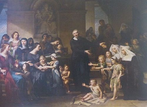 Saint Vincent de Paul prêchant la charité, 1824, Charles Meynier